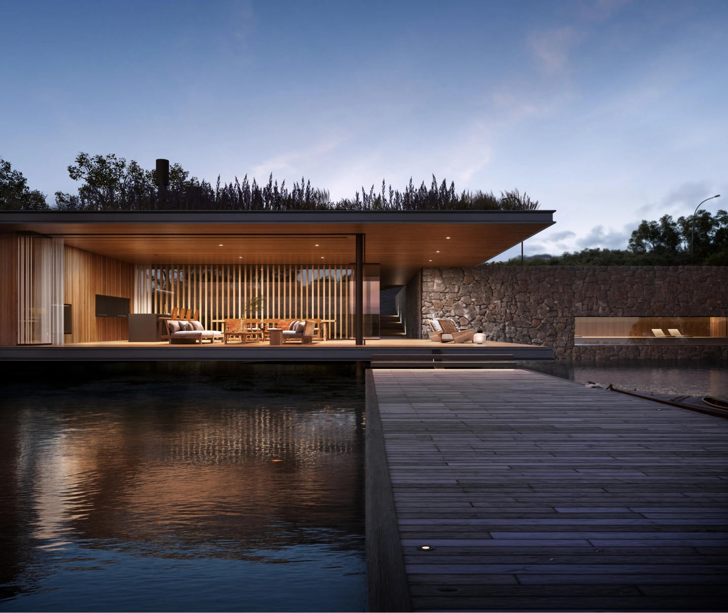 Oasis urbano: Un edificio que conecta con la naturaleza Vista del patio interior de un edificio residencial moderno, con abundante vegetación, escaleras curvas y balcones de madera. Un diseño arquitectónico que fusiona la naturaleza y la ciudad.